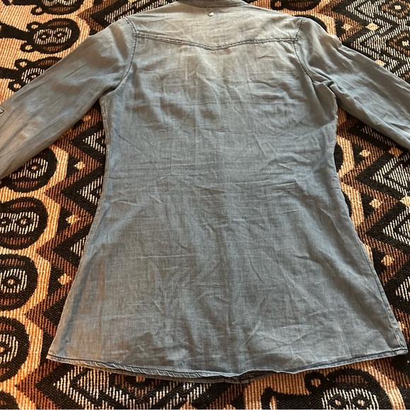 Elle Denim Shirt Light Blue size L Women - Picture 7 of 13
